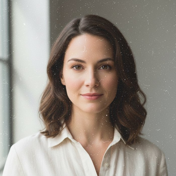 то же фото, но с добавленным белым шумом и зернистостью, имитирующим старую пленку, детали лица видны, естественное освещение, высокое разрешение, 4K, фотореализм