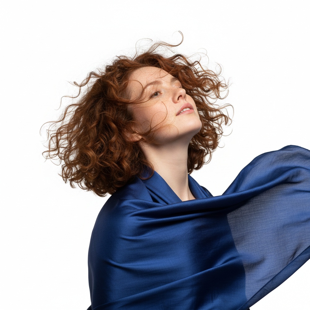 Close-up moving subject with fine hair strands preserved after background removal, crisp contour, smooth edge refinement, no flicker impression, realistic skin and fabric texture, professional compositing quality, 4k