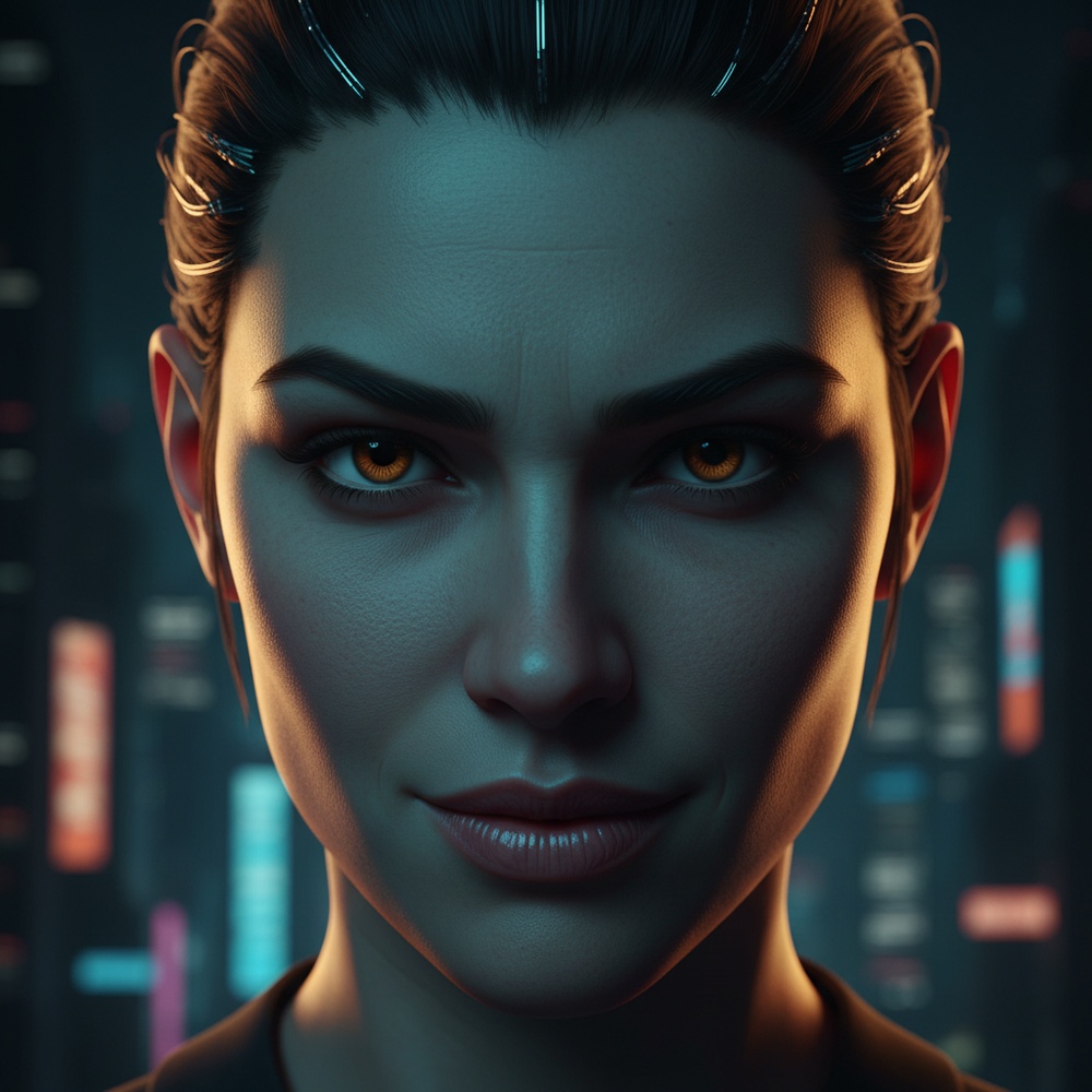 Stylized yet photorealistic video frame of the same person after face transformation, controlled mood and styling, accurate facial anatomy, expressive eyes, consistent lighting and shadows, high detail, clean composition, cinematic color grading, no watermark, 4k